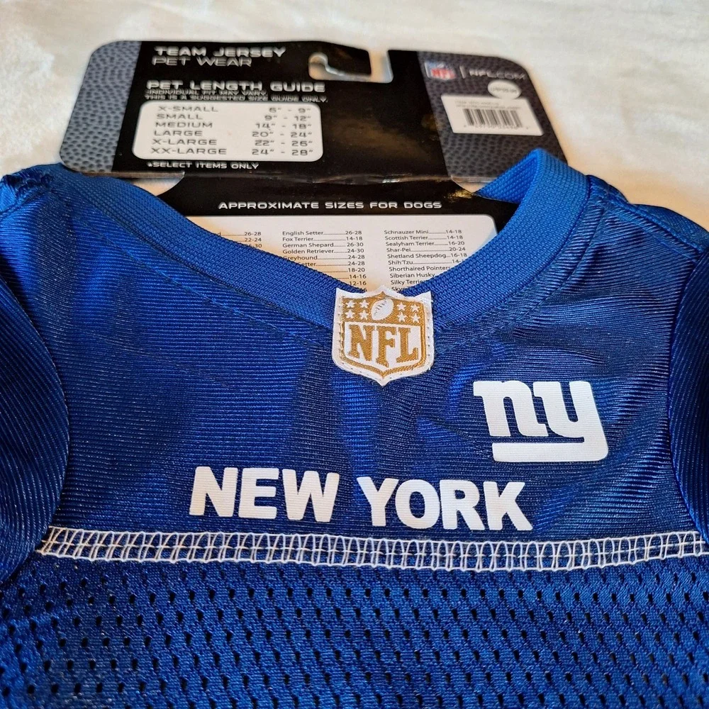 New York Giants NFL PREMIUM Dog Jersey Size Large Officially Licensed Football